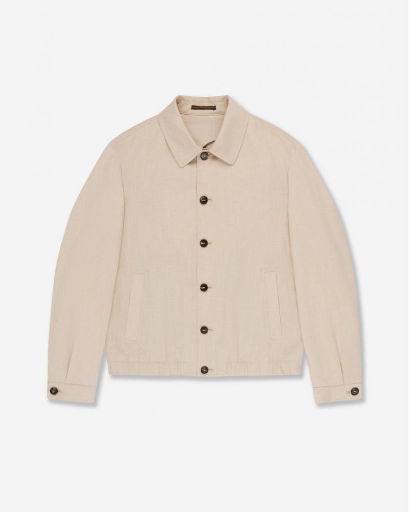 Blouson SLOWEARen toile de laine, lin et soie Beige