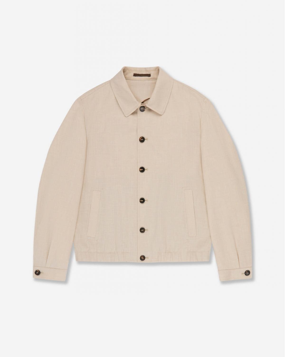 Blouson SLOWEARen toile de laine, lin et soie Beige