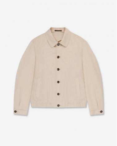 Blouson SLOWEARen toile de laine, lin et soie Beige