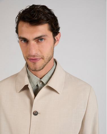 Blouson SLOWEARen toile de laine, lin et soie Beige
