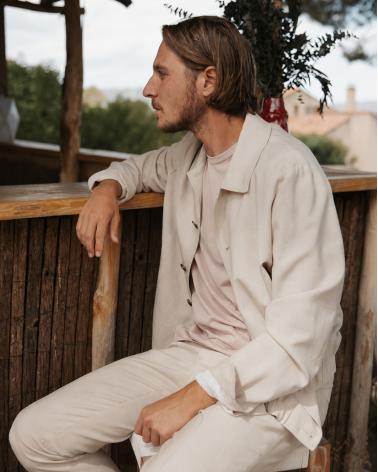 Blouson SLOWEARen toile de laine, lin et soie Beige
