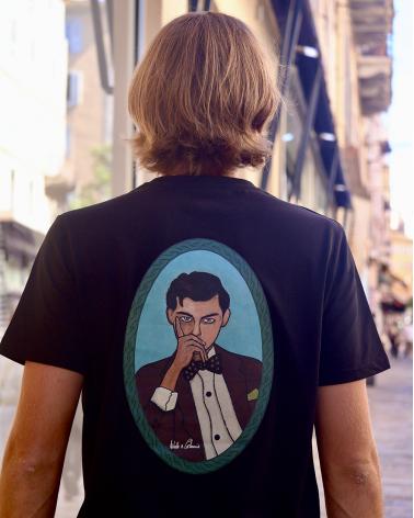 Tee shirt Portrait Oval/Noir by Isabelle Carbuccia