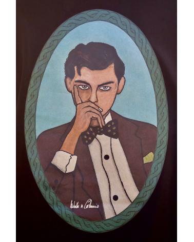 Tee shirt Portrait Oval/Noir by Isabelle Carbuccia