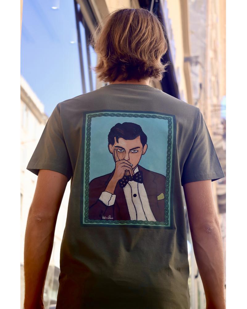 Tee shirt Portrait/Rectangle Kaki by Isabelle Carbuccia 