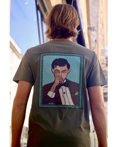 Tee shirt Portrait/Rectangle Kaki by Isabelle Carbuccia 