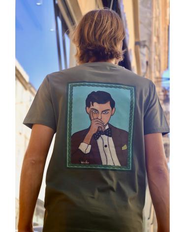 Tee shirt Portrait/Rectangle Kaki by Isabelle Carbuccia 