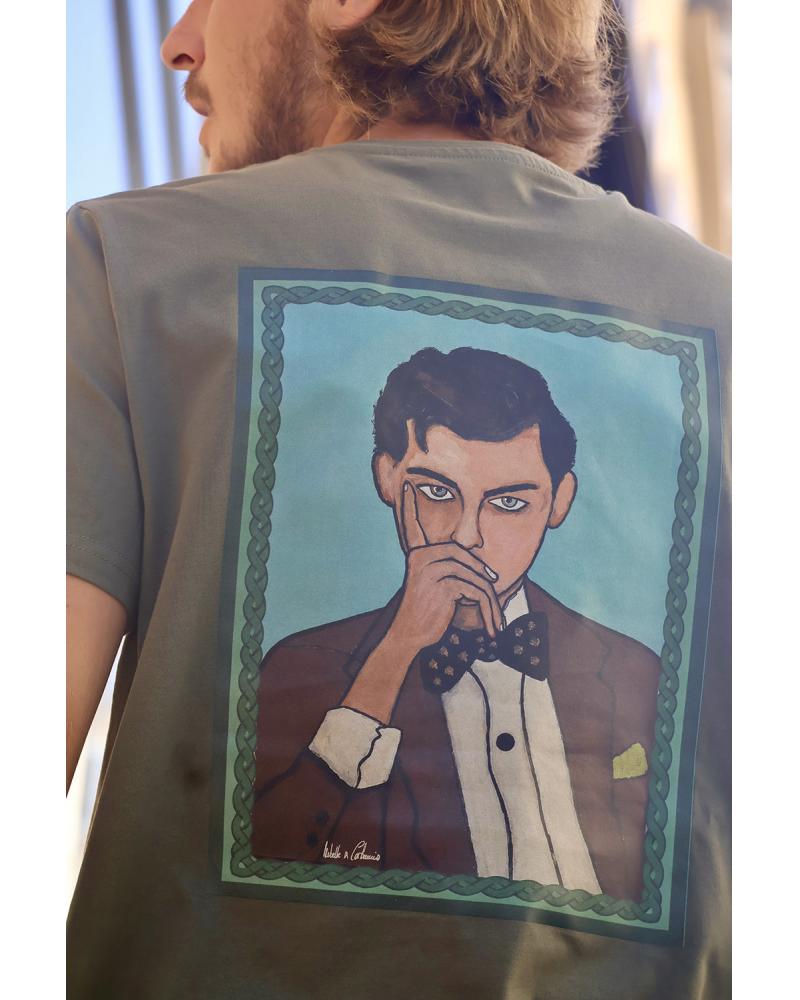Tee shirt Portrait/Rectangle Kaki by Isabelle Carbuccia 