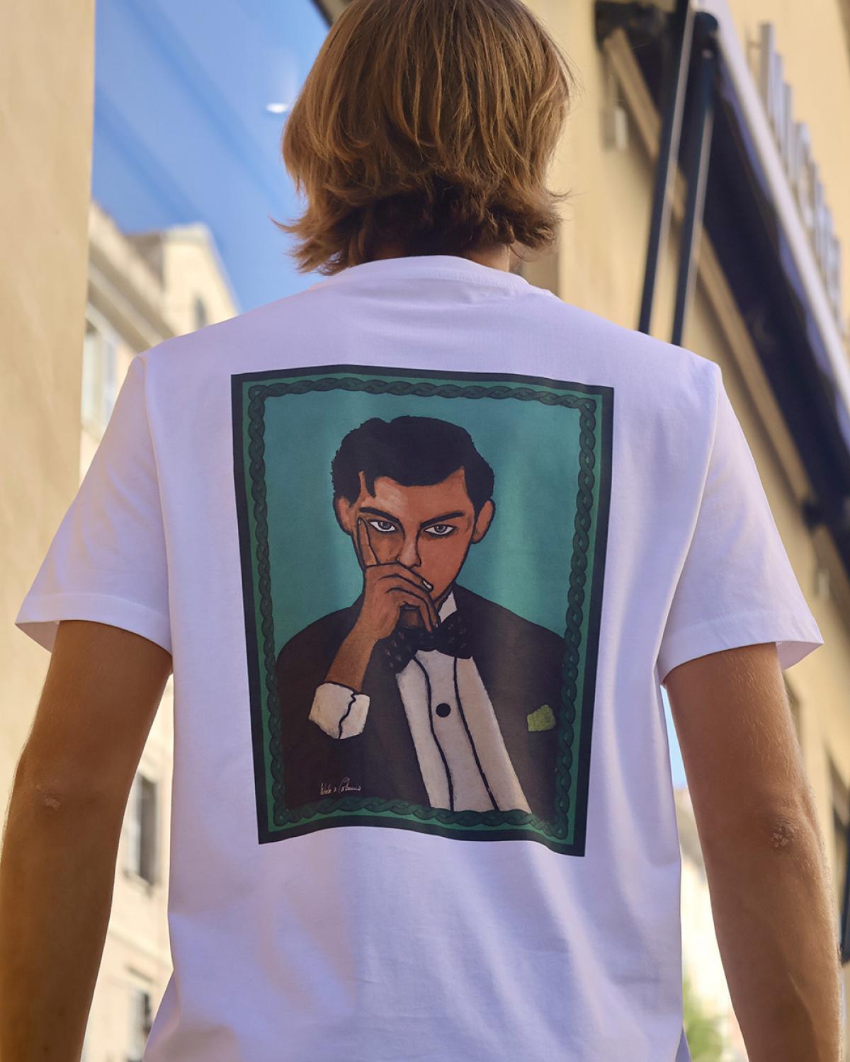 Tee shirt Portrait Rectangle/Blanc by Isabelle Carbuccia 