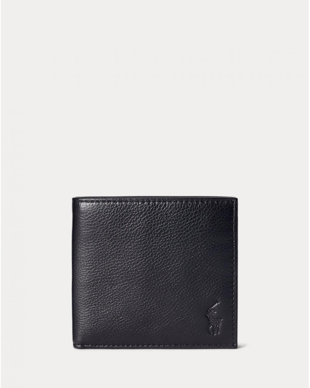 Portefeuille en cuir chagrin Noir
