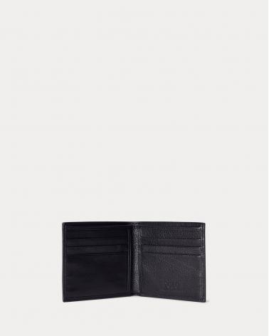 Portefeuille en cuir chagrin Noir