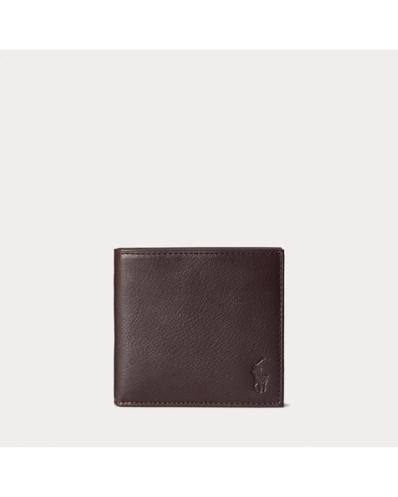 Portefeuille en cuir chagrin Marron