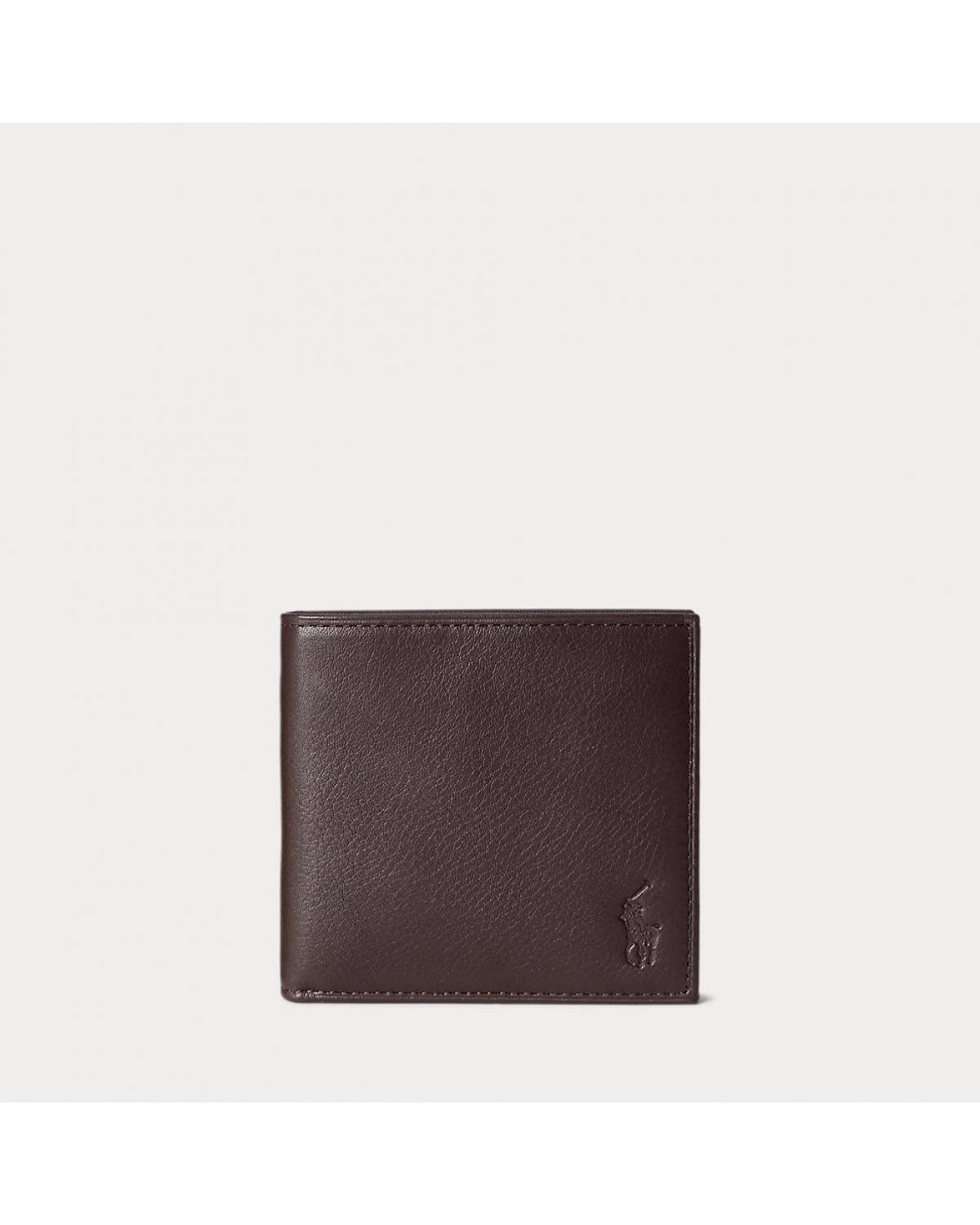 Portefeuille en cuir chagrin Marron