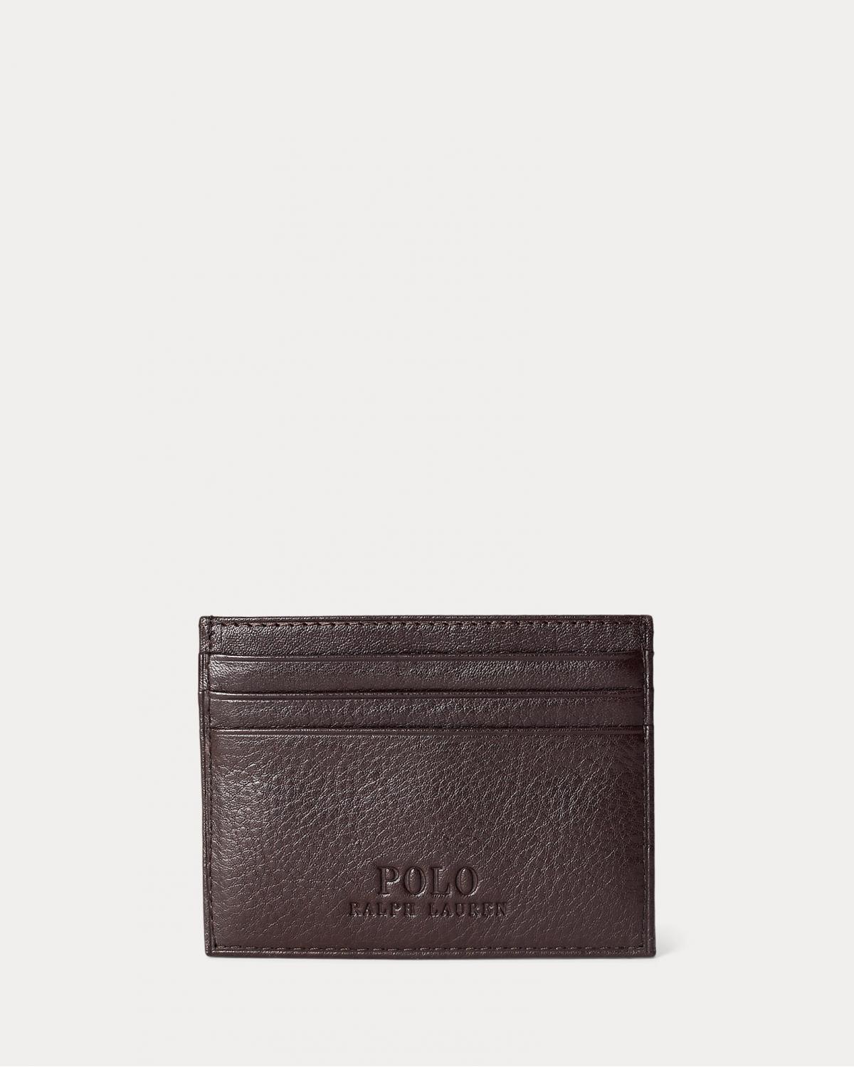 Porte-cartes en cuir chagrin Marron
