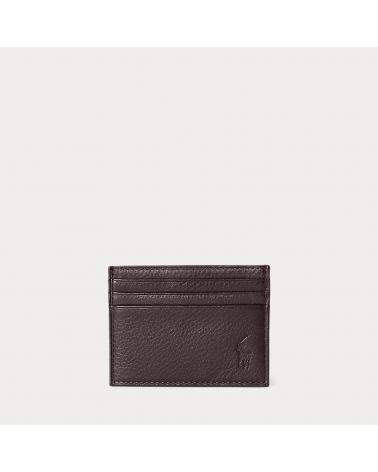 Porte-cartes en cuir chagrin Marron