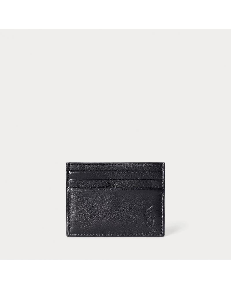 Porte-cartes en cuir chagrin Noir