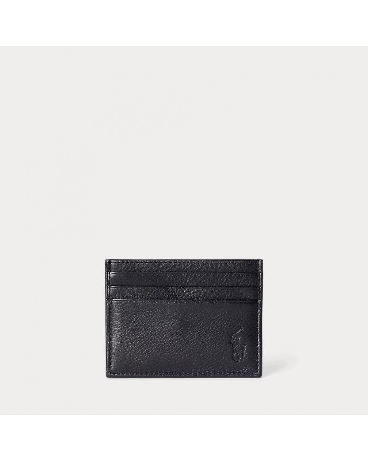 Porte-cartes en cuir chagrin Noir
