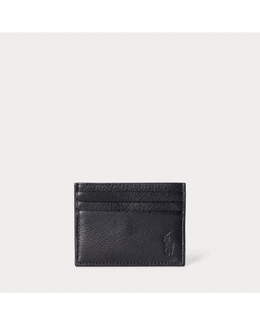 Porte-cartes en cuir chagrin Noir