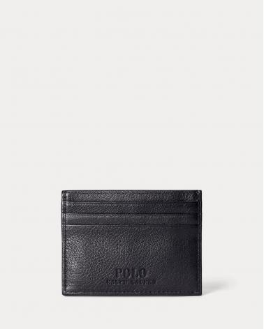 Porte-cartes en cuir chagrin Noir
