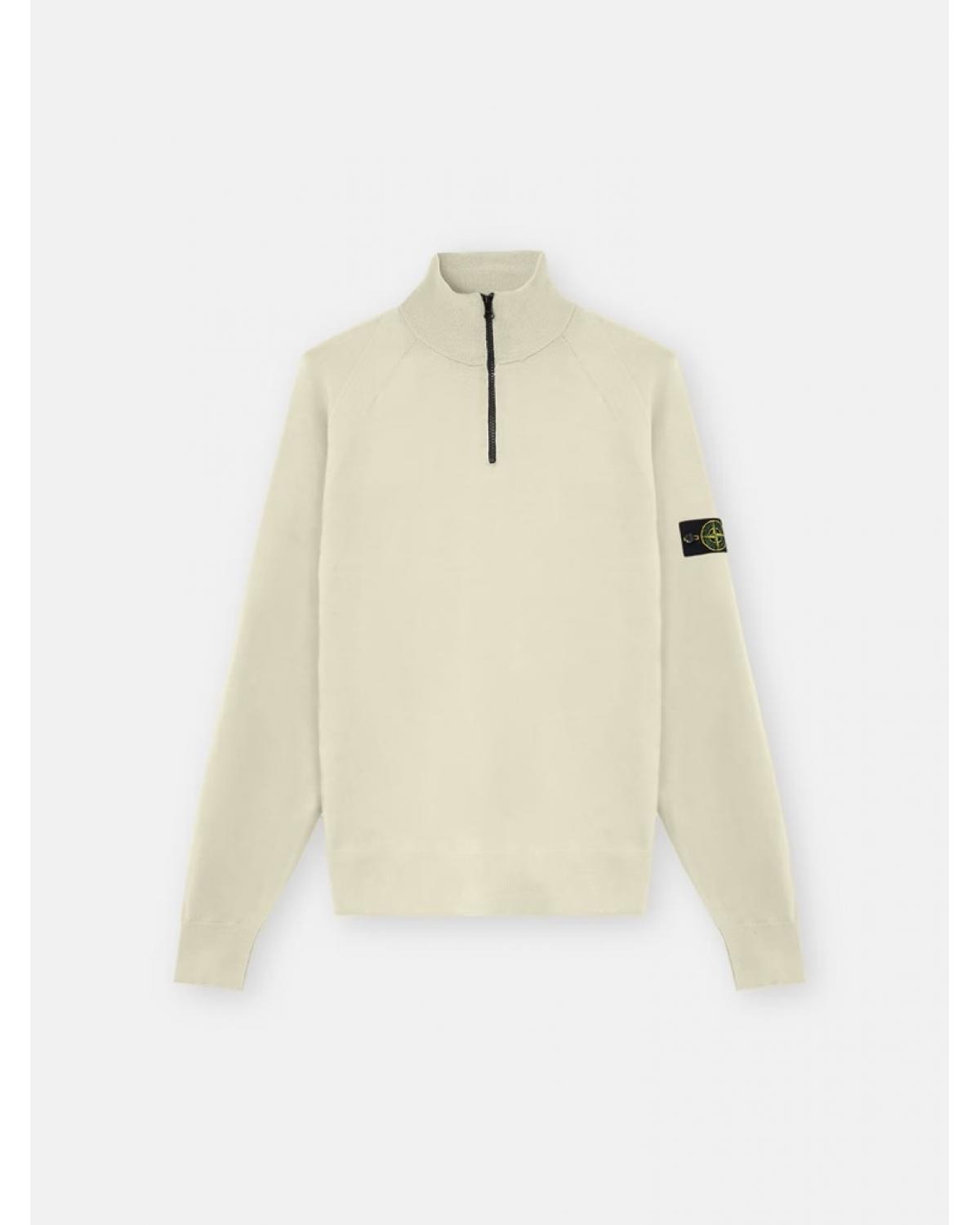 PULL POLO ZIP STONE ISLAND STRETCH RWS WOOL 51000 08 0095 SAND BEIGE
