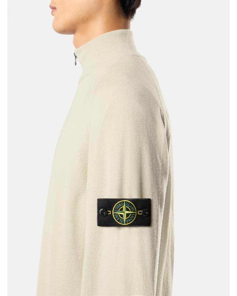 PULL POLO ZIP STONE ISLAND STRETCH RWS WOOL 51000 08 0095 SAND BEIGE