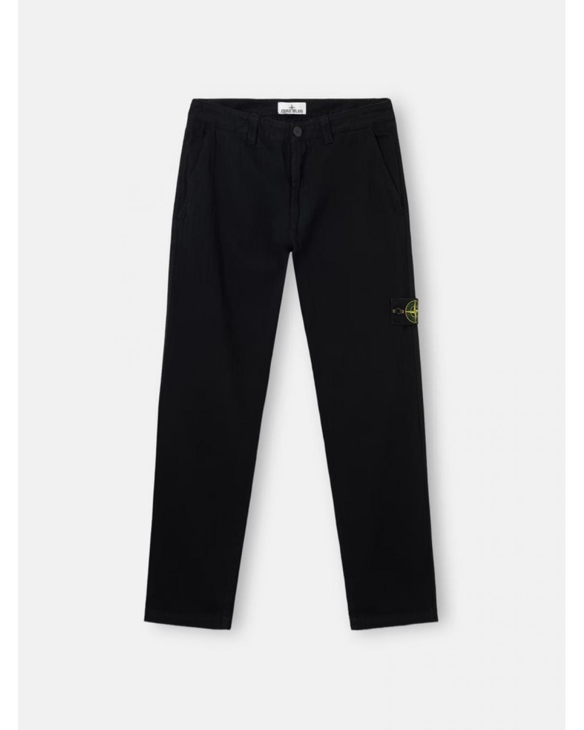 Pantalon Stone Island  3100052 S0456 0029  COTTON HERRINGBONE NOIR