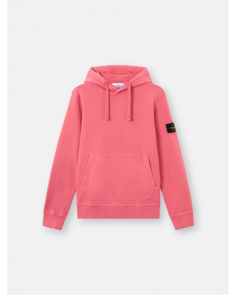SWEAT HOODIE STONE ISLAND 6100062  S0051 0089 GERANIUM ROSE