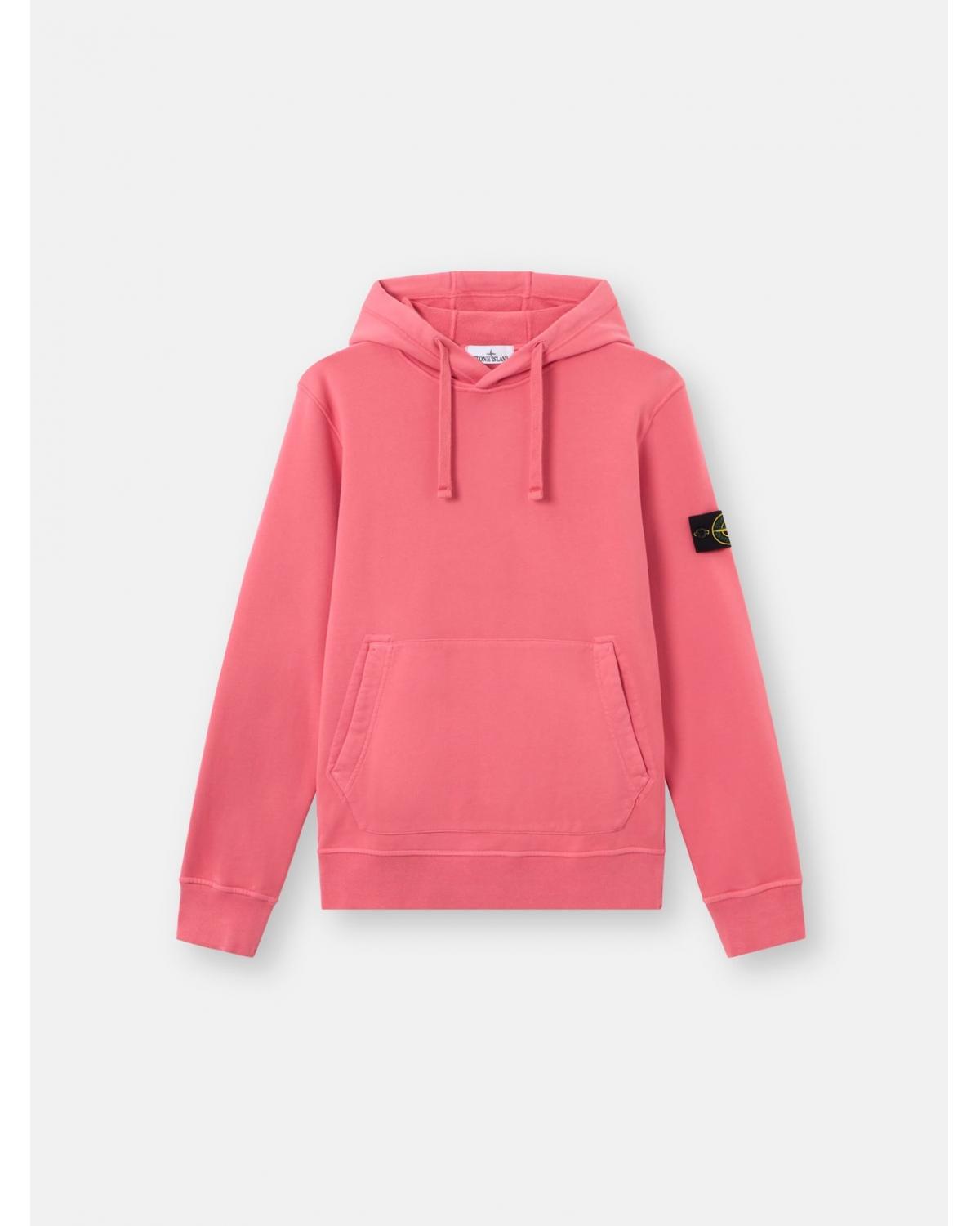 SWEAT HOODIE STONE ISLAND 6100062  S0051 0089 GERANIUM ROSE