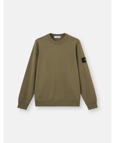 SWEAT STONE ISLAND 6100060  S00051 005G ORGANIC COTTON FLEECE VERT MILITAIRE
