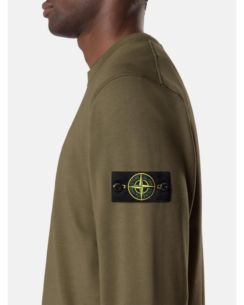 SWEAT STONE ISLAND 6100060  S00051 005G ORGANIC COTTON FLEECE VERT MILITAIRE