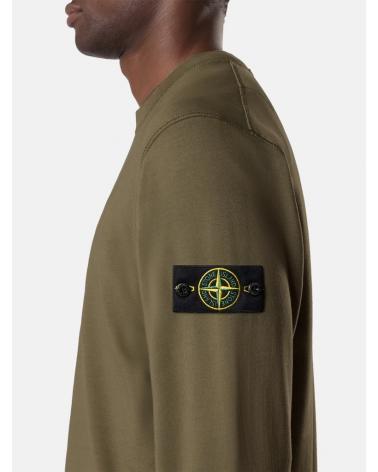 SWEAT STONE ISLAND 6100060  S00051 005G ORGANIC COTTON FLEECE VERT MILITAIRE