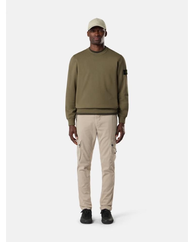 SWEAT STONE ISLAND 6100060  S00051 005G ORGANIC COTTON FLEECE VERT MILITAIRE
