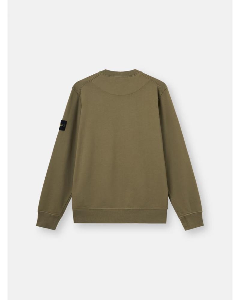 SWEAT STONE ISLAND 6100060  S00051 005G ORGANIC COTTON FLEECE VERT MILITAIRE
