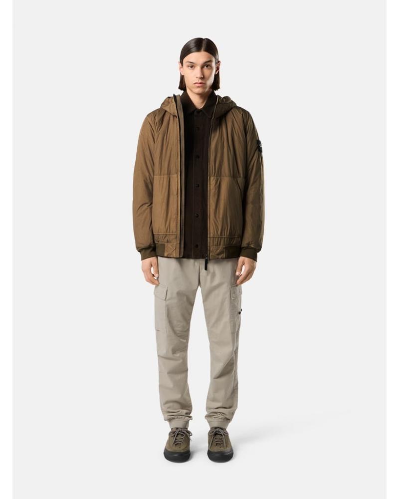 BOMBER STONE ISLAND CRINKLE REPS NY 4100110 S0A23 005G VERT MILITAIRE