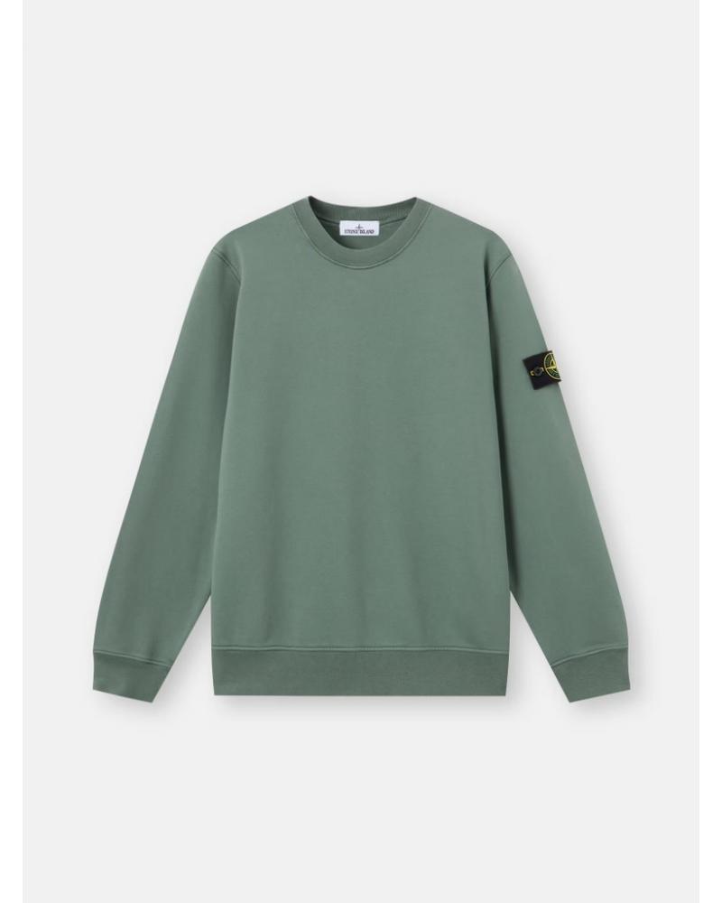 SWEAT STONE ISLAND 6100060  S00051 005T ORGANIC COTTON FLEECE VERT OCEAN