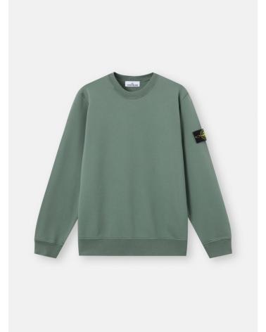 SWEAT STONE ISLAND 6100060  S00051 005T ORGANIC COTTON FLEECE VERT OCEAN