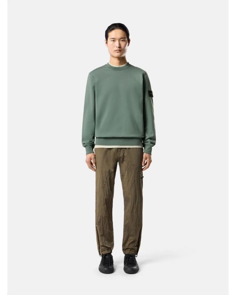 SWEAT STONE ISLAND 6100060  S00051 005T ORGANIC COTTON FLEECE VERT OCEAN