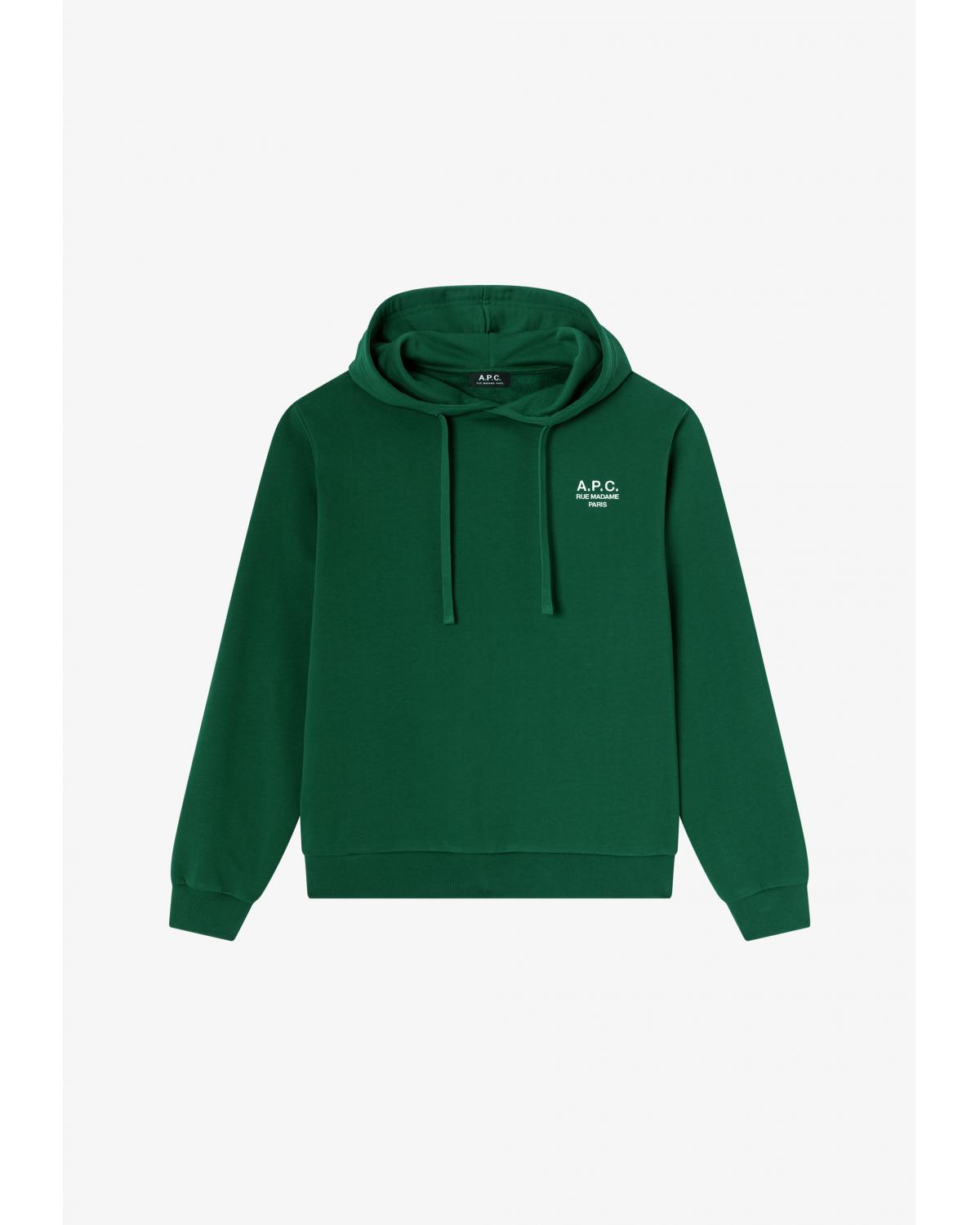 SWEAT HOODIE A.P.C .VERT/BLANC