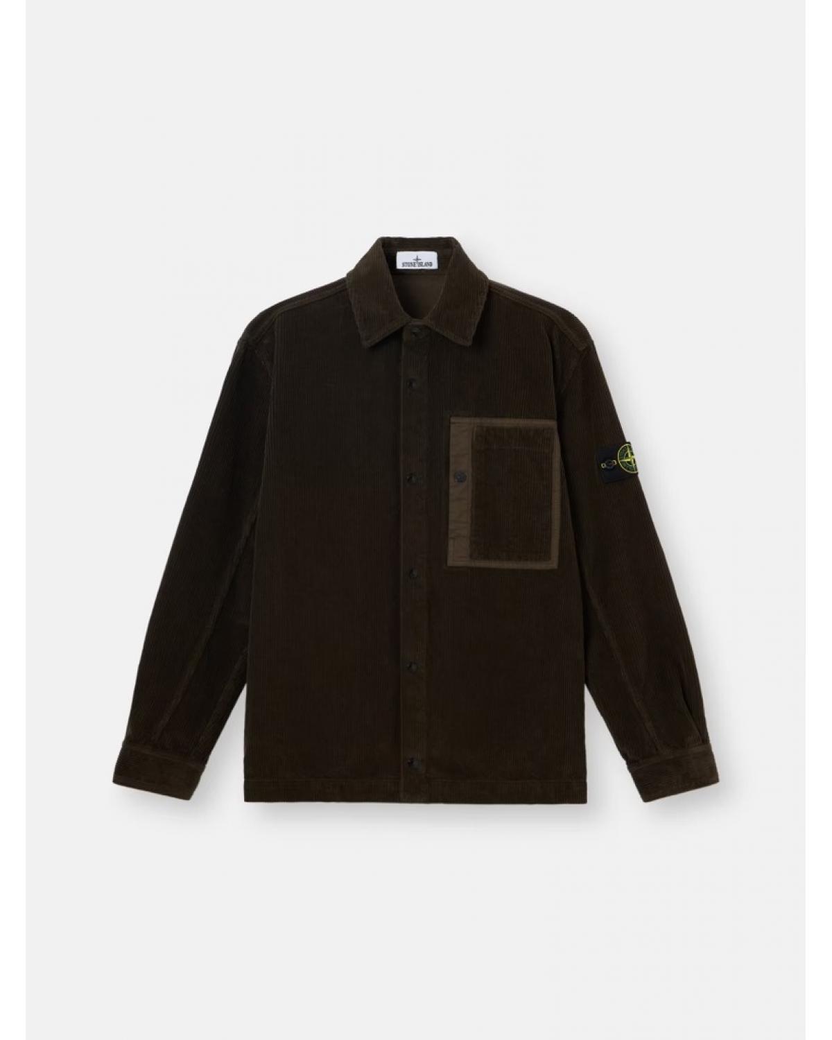 Surchemise velours côtelé STONE ISLAND 1200016 S0212 005G  Vert Militaire 
