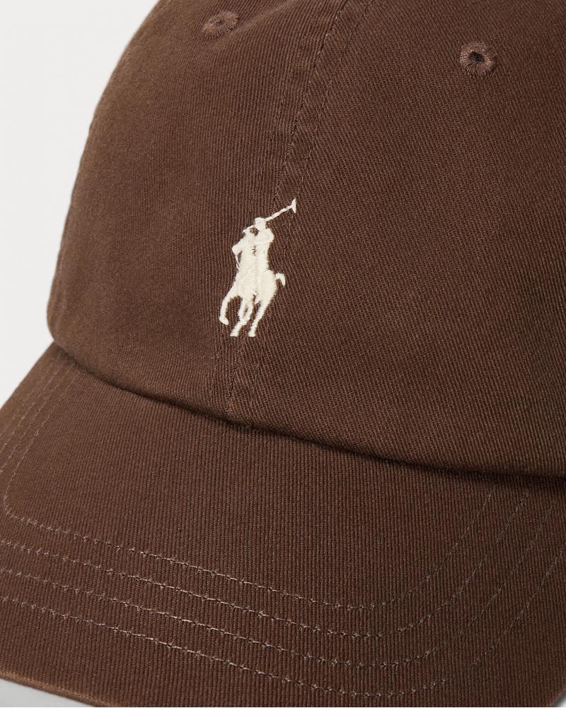 Casquette Ralph Lauren de baseball iconique chino MARRON