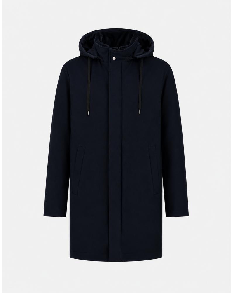 PARKA RESORT EN NYLON STRETCH EFFET CHINÉ ET LIGHT FAUX FUR