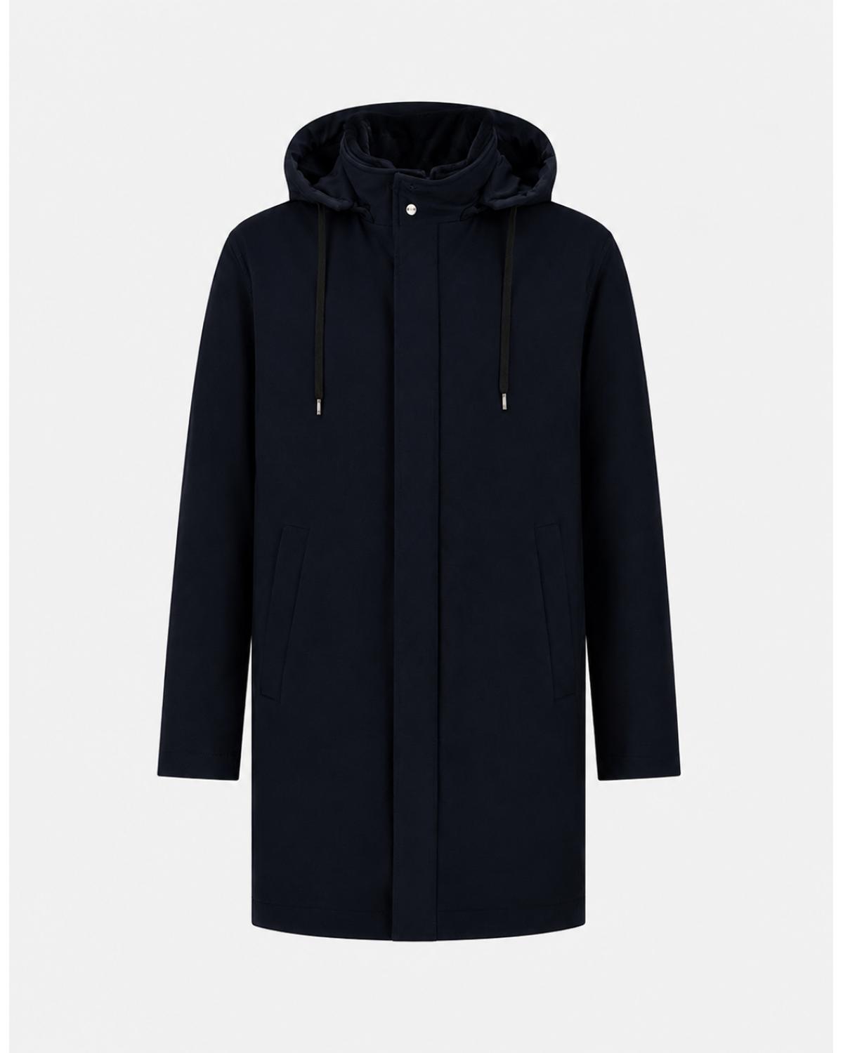 PARKA RESORT EN NYLON STRETCH EFFET CHINÉ ET LIGHT FAUX FUR