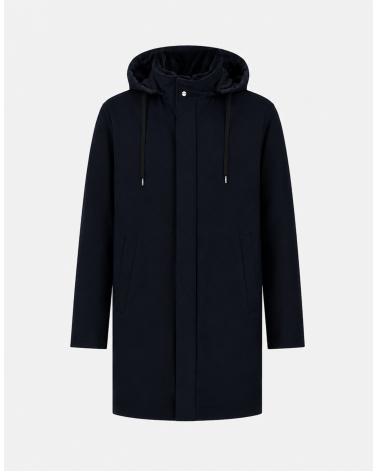 PARKA RESORT EN NYLON STRETCH EFFET CHINÉ ET LIGHT FAUX FUR