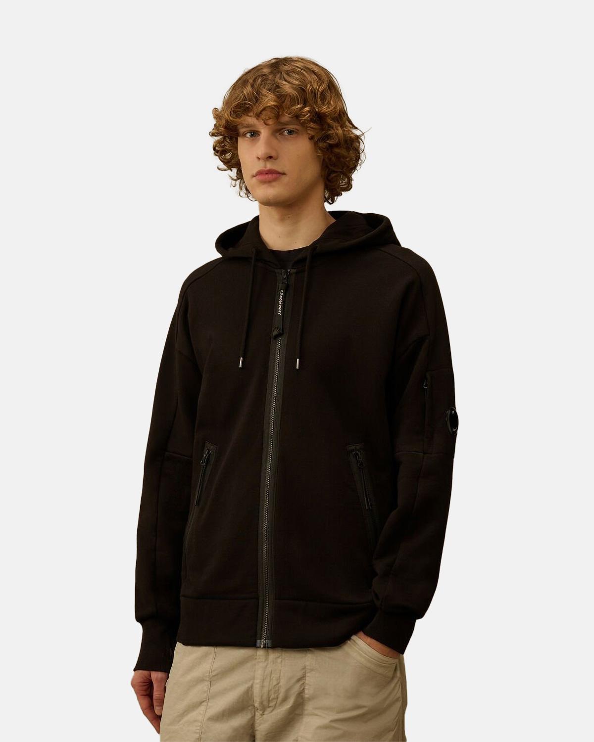 GILET SWEAT ZIPPÈ HOODED SS716A  999 NOIR