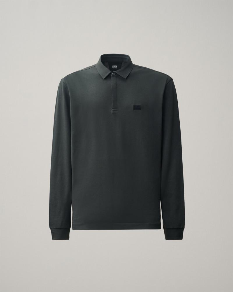 POLO M Longues C.P CompanyStretch Piquet PL154A  985 RAVEN  GRIS