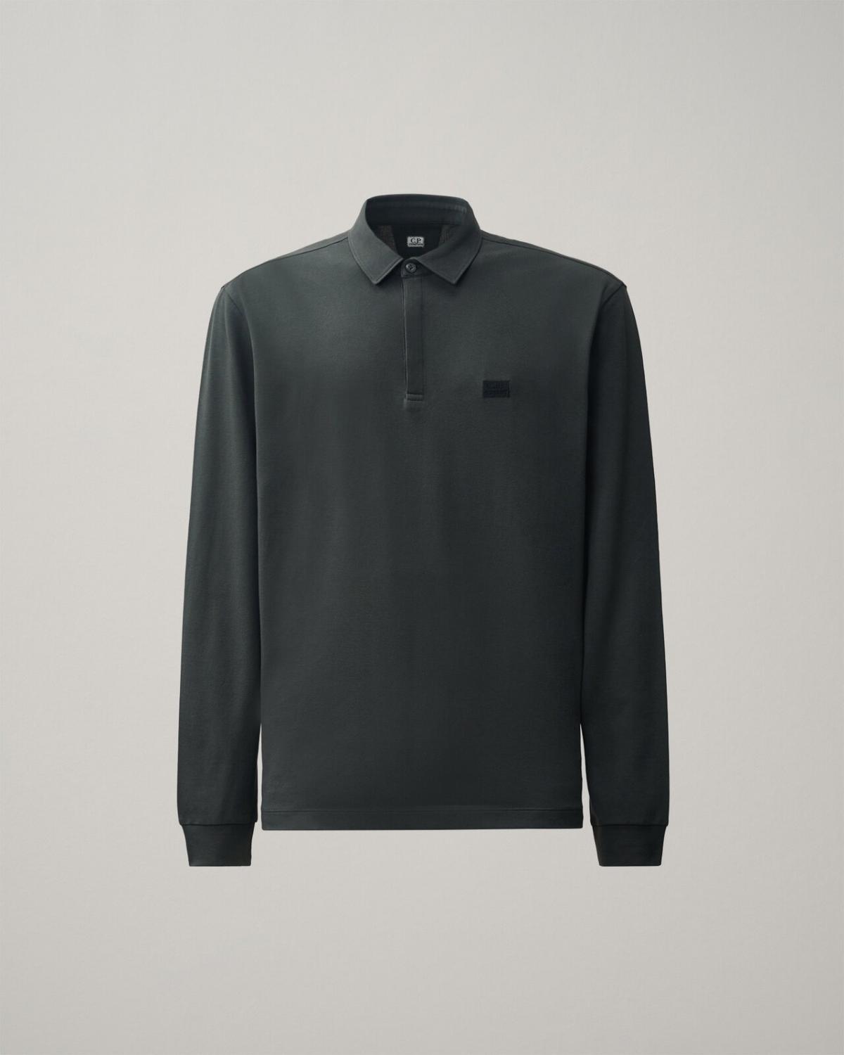 POLO M Longues C.P CompanyStretch Piquet PL154A  985 RAVEN  GRIS