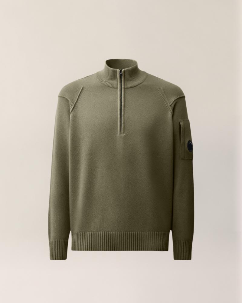 PULL CP.COMPANY  COL MONTANT DEMI ZIP MKN709A 356 Fallen ROCK VERT