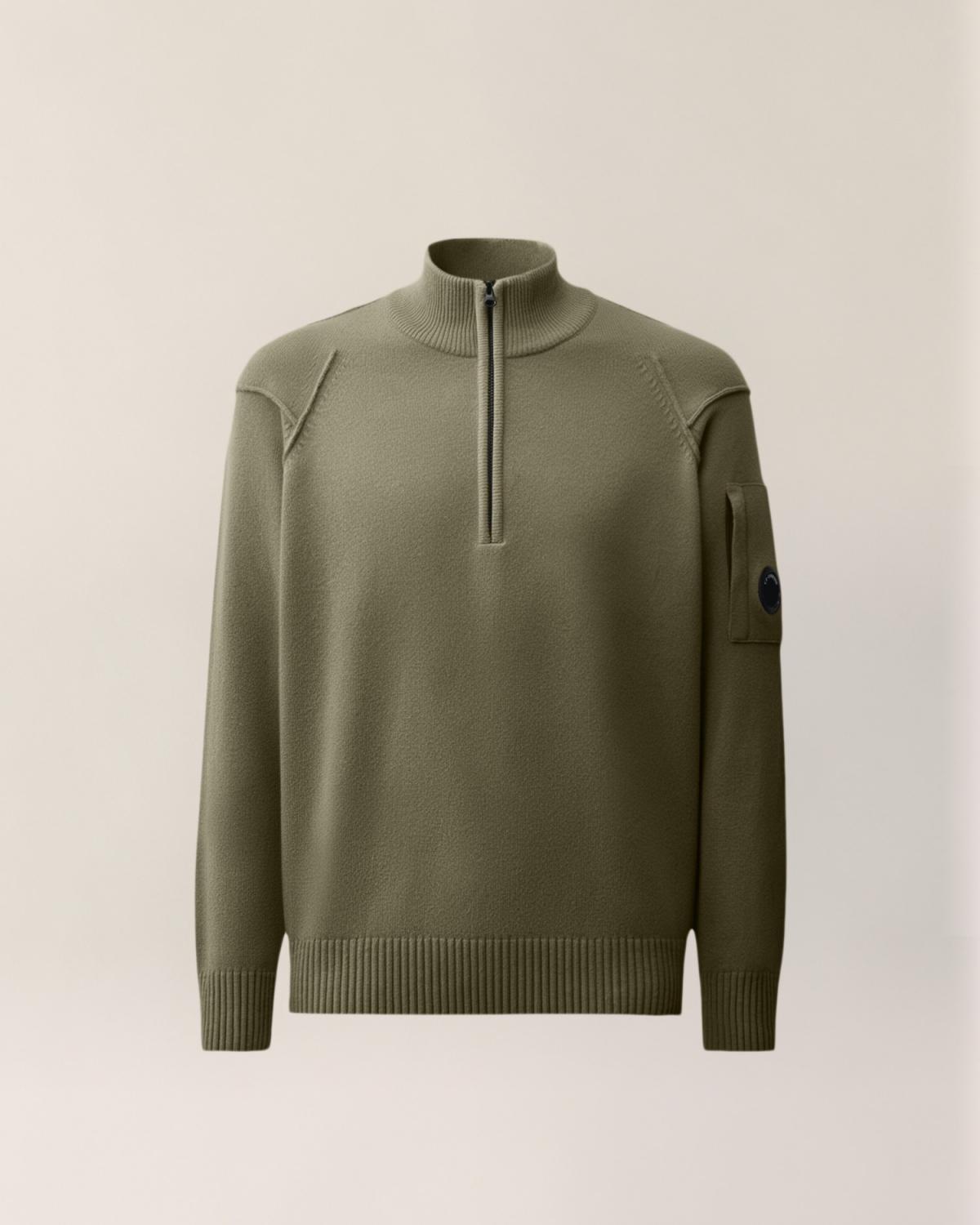 PULL CP.COMPANY  COL MONTANT DEMI ZIP MKN709A 356 Fallen ROCK VERT