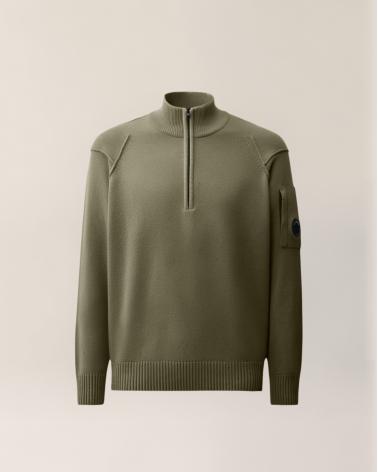 PULL CP.COMPANY  COL MONTANT DEMI ZIP MKN709A 356 Fallen ROCK VERT
