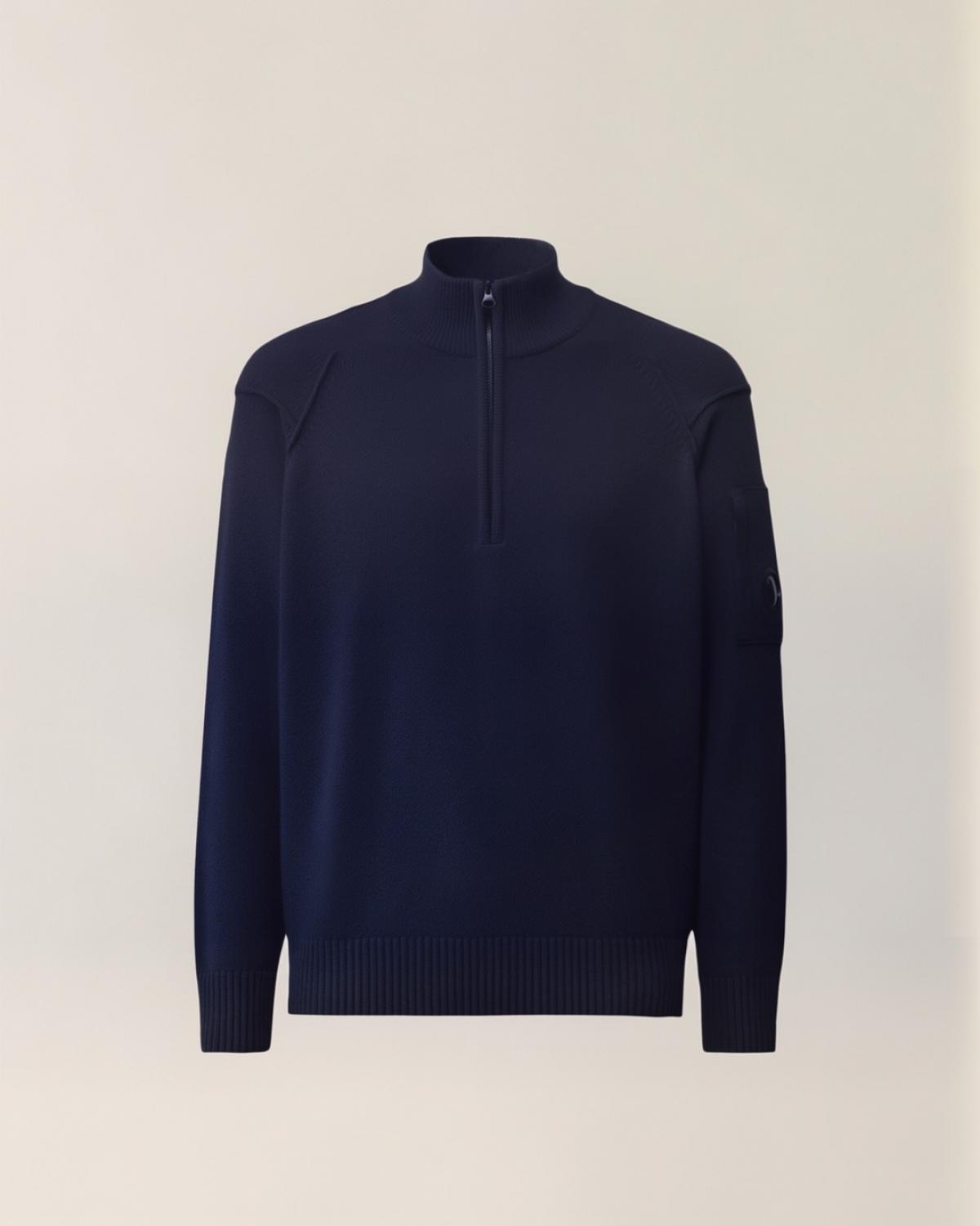 PULL CP.COMPANY  COL MONTANT DEMI ZIP MKN709A 888 MARINE