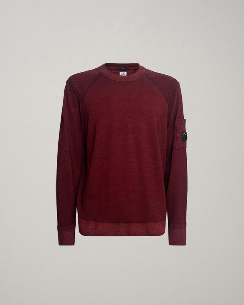 Pull col rond CP.COMPANY KN046A 592 Andorra bordeaux